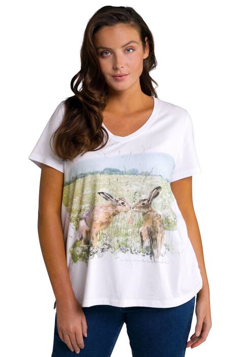 Tričko, zajíc, Classic, výstřih do V, krátké rukávy