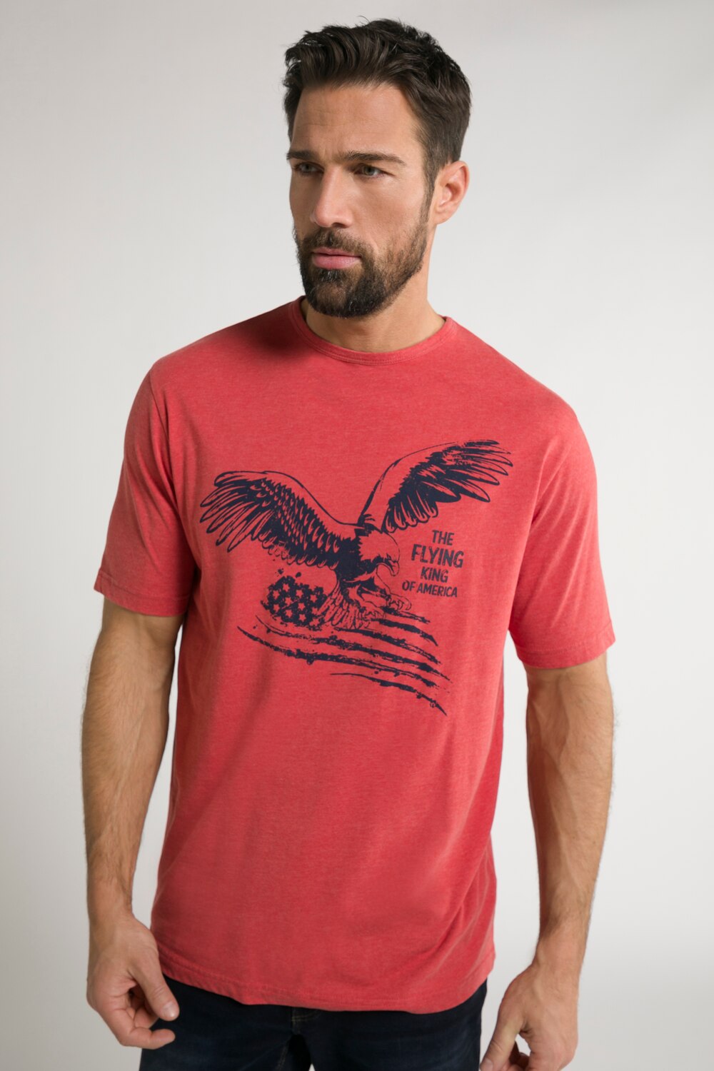 Grote Maten T-shirt, Heren, rood, Maat: XXL, Katoen/Polyester, JP1880