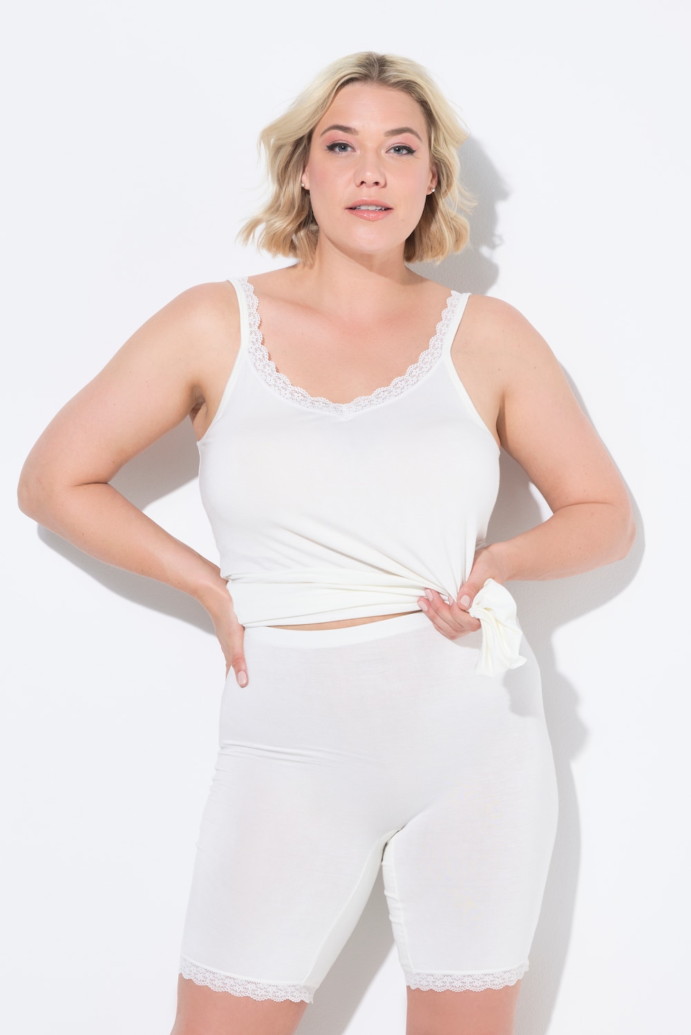 Große Größen Radler, Damen, beige, Größe: 62/64, Viskose/Synthetische Fasern/Elasthan, Ulla Popken