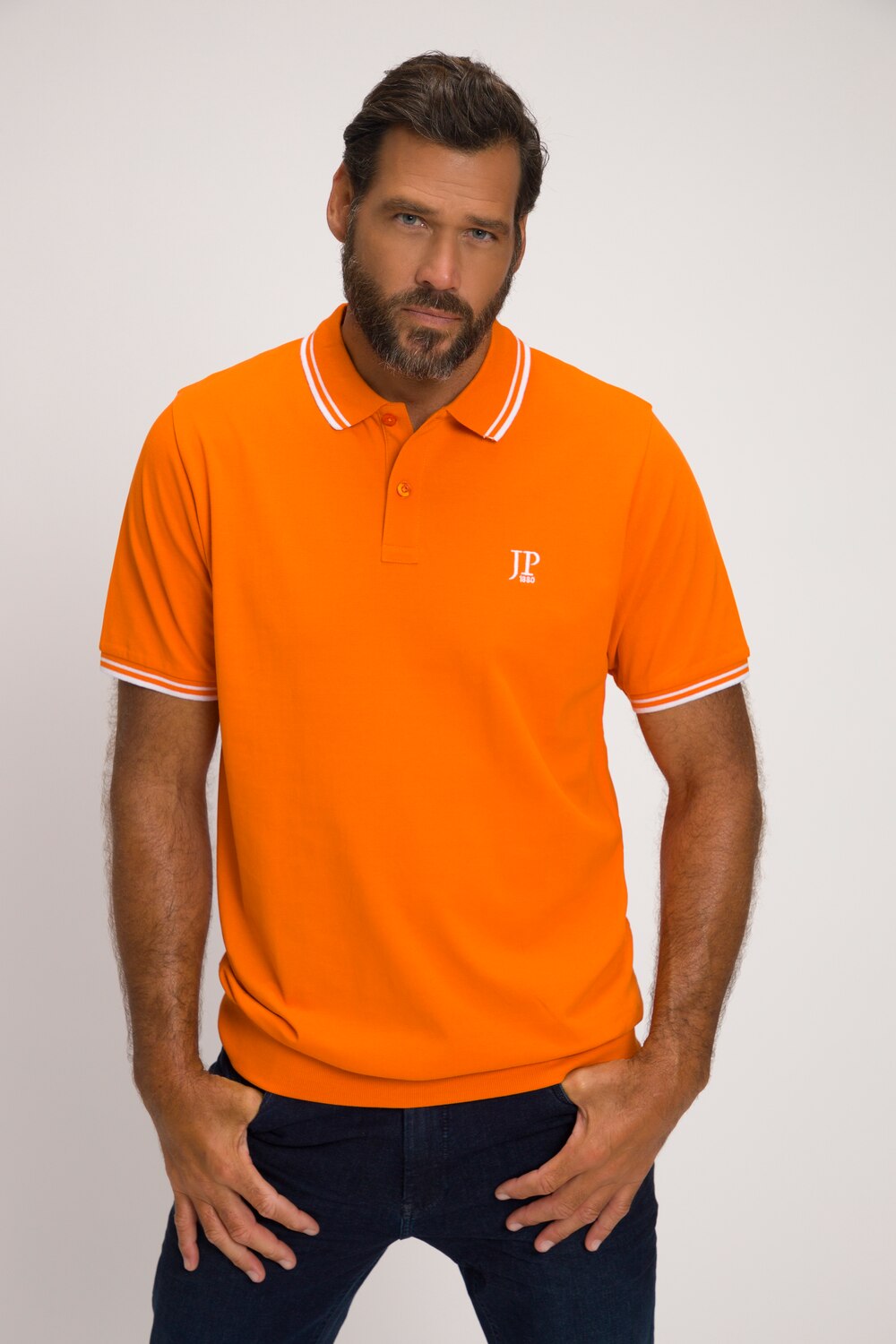 Grote Maten poloshirt, Heren, oranje, Maat: 7XL, Katoen, JP1880