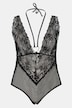 Ribbon Detail Sheer Lace Bodysuit