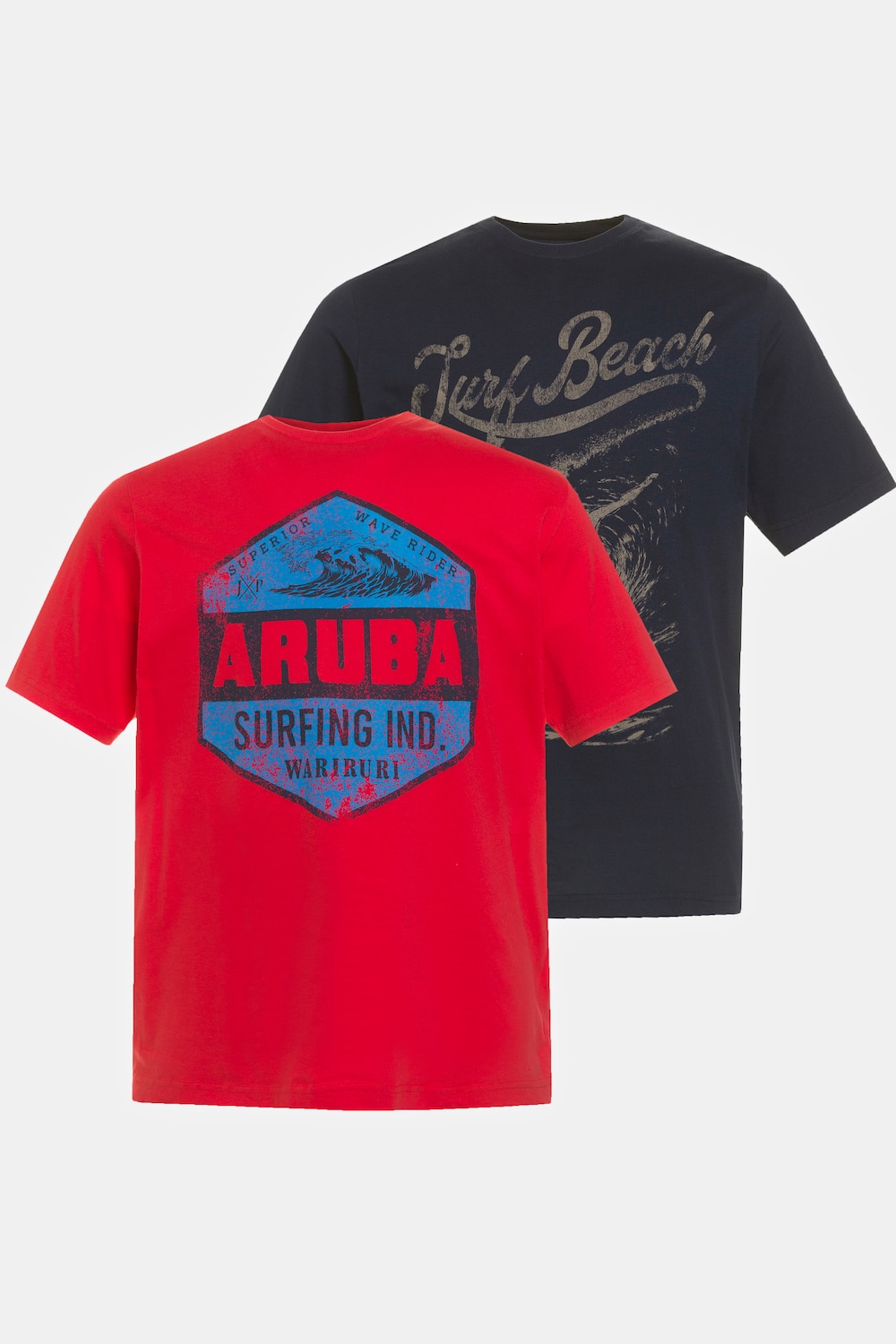 2er-Pack T-Shirts, Große Größen, Herren, rot, Größe: XL, Baumwolle, JP1880 product
