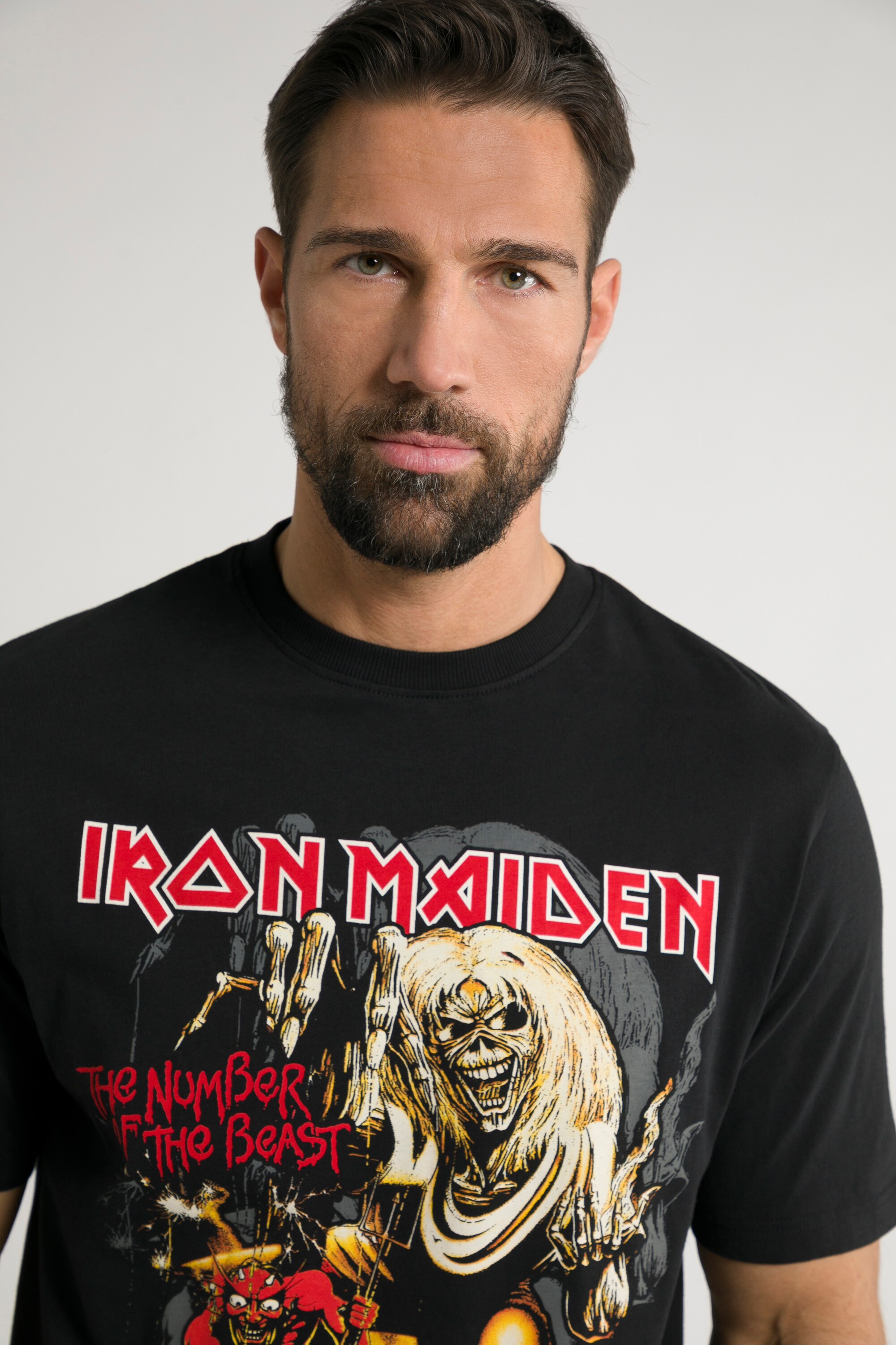 JP 1880 Herren große Größen T Shirt Bandshirt Iron Maiden Halbarm