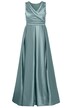 Večerní šaty, řasené, A střih, výstřih do V, bez rukávů