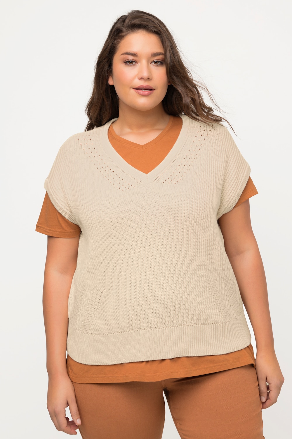 Thumbnail - Große Größen Pullunder, Damen, gelb, Größe: 54/56, Baumwolle, Ulla Popken