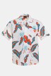 Kwiecista koszula, krótki rękaw, kubański kołnierzyk, tropikalny wzór, Modern Basic Fit