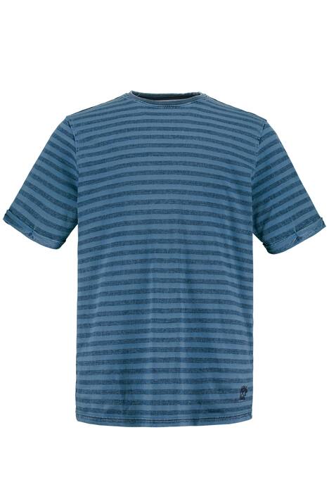 Tričko, proužky, indigové zbarvení, krátké rukávy