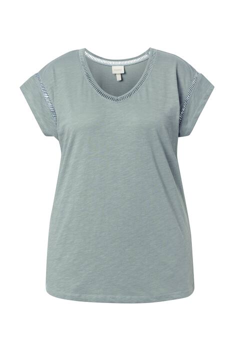 Tričko, oversize, výstřih do V, krátké rukávy, biobavlna