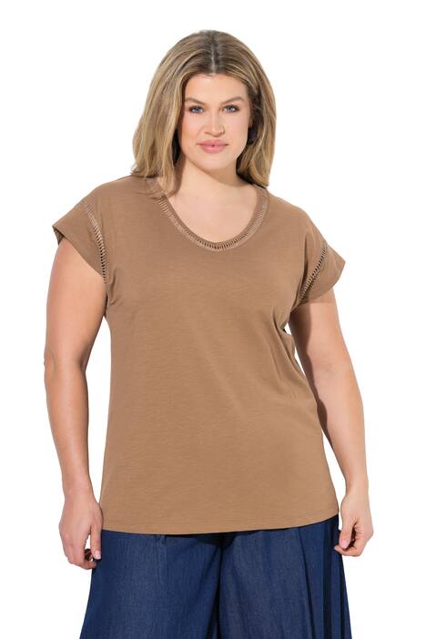 Tričko, oversize, výstřih do V, krátké rukávy, biobavlna