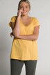 Eco Cotton Ladder Trim V-Neck Oversized Fit Tee