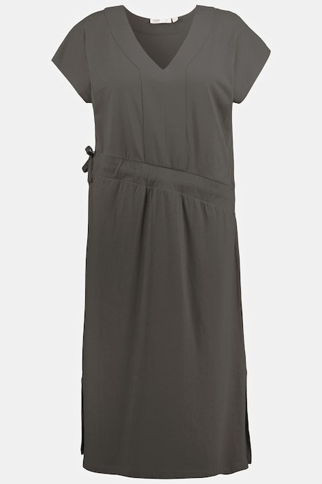 Midikleid, V-Ausschnitt, Halbarm, Biobaumwolle