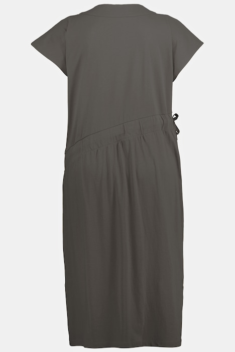 Midikleid, V-Ausschnitt, Halbarm, Biobaumwolle
