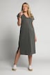 Midikleid, V-Ausschnitt, Halbarm, Biobaumwolle