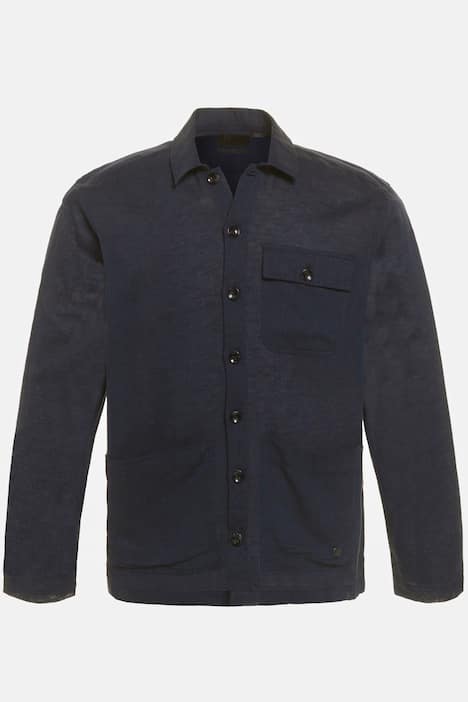 Hemd, Overshirt, Leinenoptik, Denim-Look, Langarm, Kent Kragen, Modern Fit