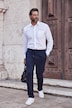 Pantalon de costume FLEXNAMIC®, à enfiler, fines rayures