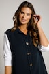 Faux Horn Button Front Stretch Tunic Length Vest