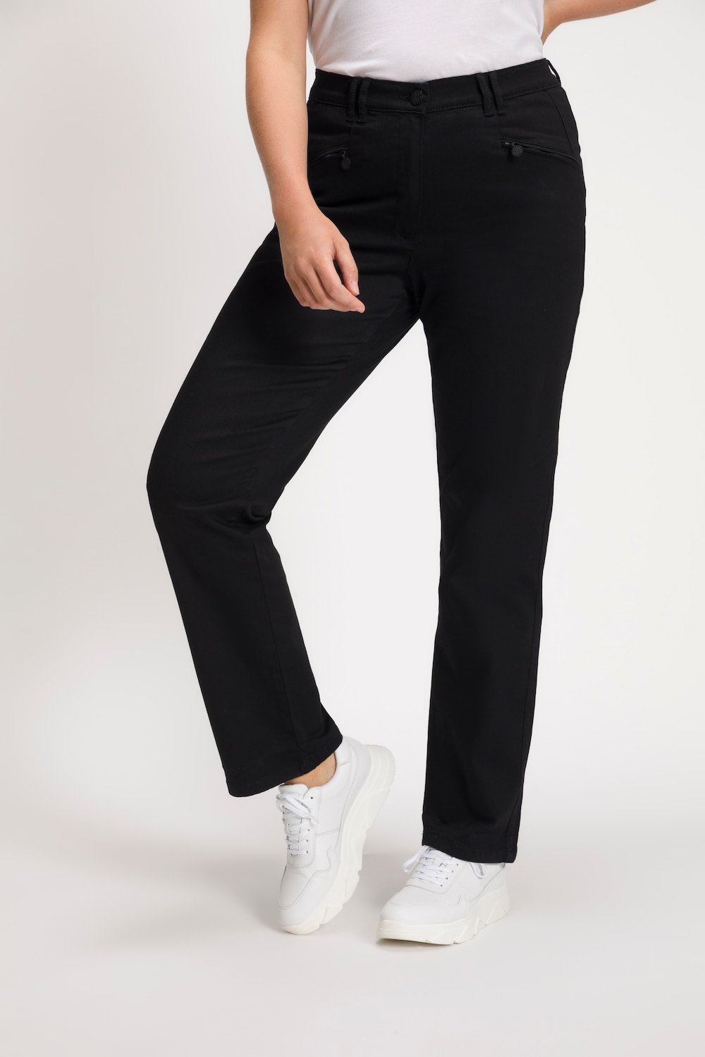 Große Größen Basic Stretchhose Mony, Damen, schwarz, Größe: 22, Baumwolle, Ulla Popken