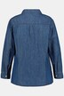 jeansblus, skjortkrage, tryckknappar, lång ärm