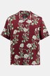 Koszula z wiskozy, krótki rękaw, kubański kołnierzyk, Modern Basic Fit, kwiecisty wzór