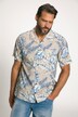 Viskose-Hemd, Halbarm, Cuba Kragen, Modern Basic Fit, floraler Print