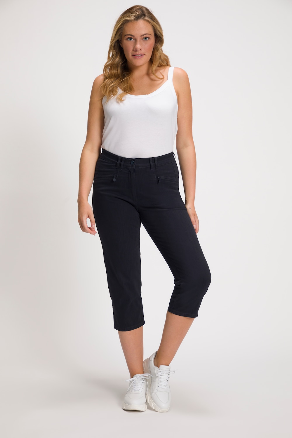 Grote Maten broek Mony, Dames, blauw, Maat: 56, Katoen, Ulla Popken