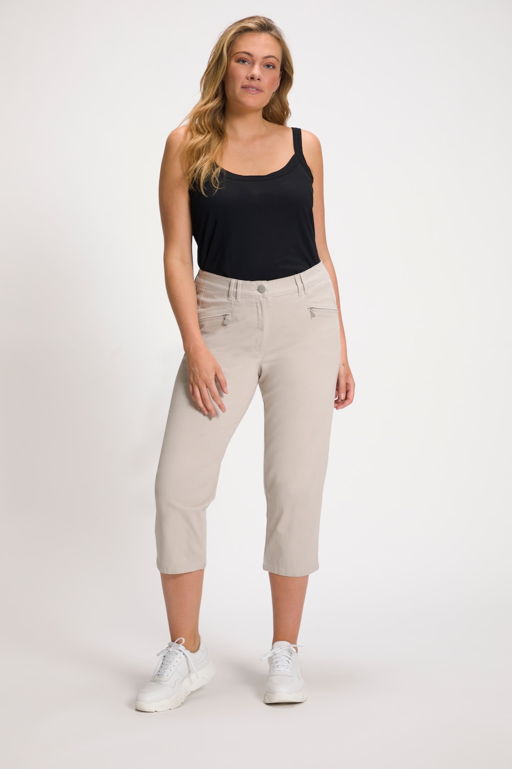 Grote Maten broek Mony, Dames, beige, Maat: 56, Katoen, Ulla Popken