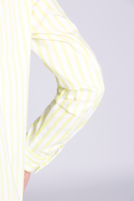 Streifenbluse, Hemdkragen, Langarm, Ellenbogen-Falten