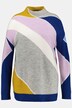 Pullover, gemustert, Oversized, Stehkragen, Langarm