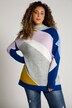 Pullover, gemustert, Oversized, Stehkragen, Langarm