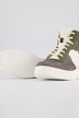 Sneaker, hoher Schaft, Patchlook, Textil, Leder, Weite H
