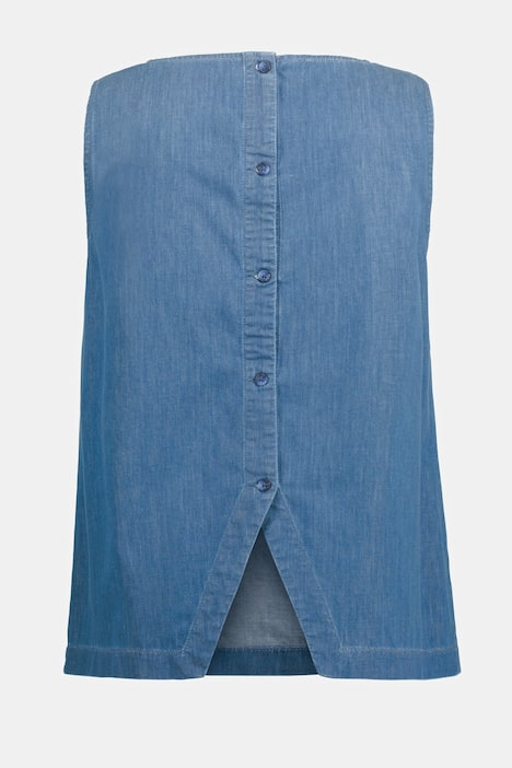 Bluslinne, tencellook, classic, båthals, ärmlös, bomull