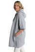 Halenková tunika, pruhy, kapuce, krátké rukávy, lněná směs