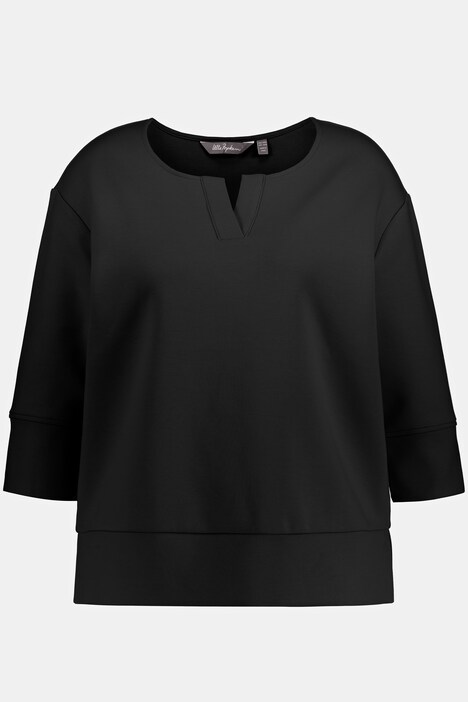 Notch Neck Stretch Sweatshirt