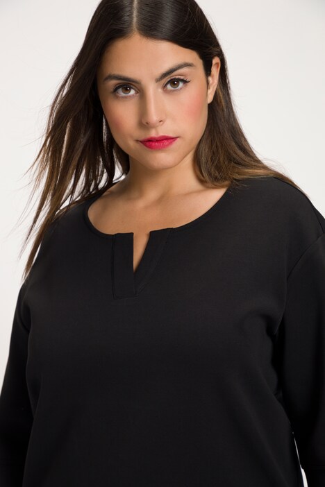 Notch Neck Stretch Sweatshirt