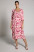 Midikleid, Blüten, V-Ausschnitt, 3/4-Arm