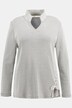 sweatshirt, vetersluiting, opstaande kraag, lange mouwen, biologisch katoen