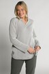 sweatshirt, vetersluiting, opstaande kraag, lange mouwen, biologisch katoen