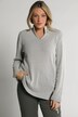 sweatshirt, vetersluiting, opstaande kraag, lange mouwen, biologisch katoen
