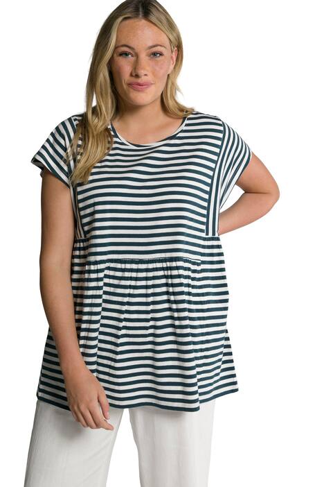 Tričko, pruhy, A střih, kulatý výstřih, padlá ramena