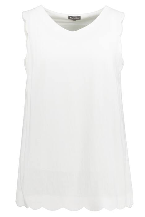 Top, Boxy střih, mušlové okraje, výstřih do V, bez rukávů