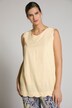 Scalloped Edge V-Neck Viscose/Linen Blend Tank