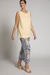 Scalloped Edge V-Neck Viscose/Linen Blend Tank