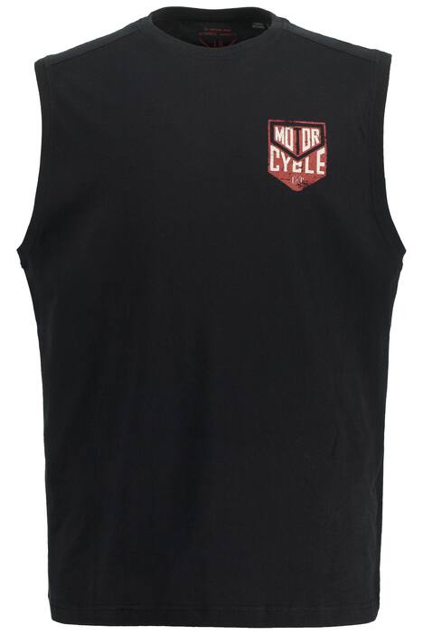 Tílko, potisk na zádech, kulatý výstřih