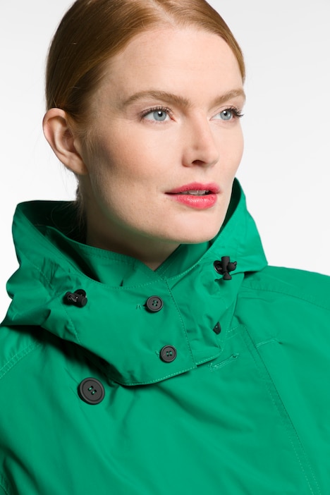 Amanda double lapel 2024 raincoat with detachable hood