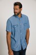 Chemise en jean dans une coupe Modern Fit, manches courtes et col Kent - jusqu'au 8 XL