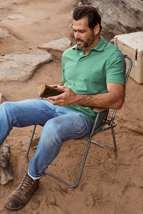 Koszulka polo z kontrastowym kołnierzykiem, krótki rękaw, pika