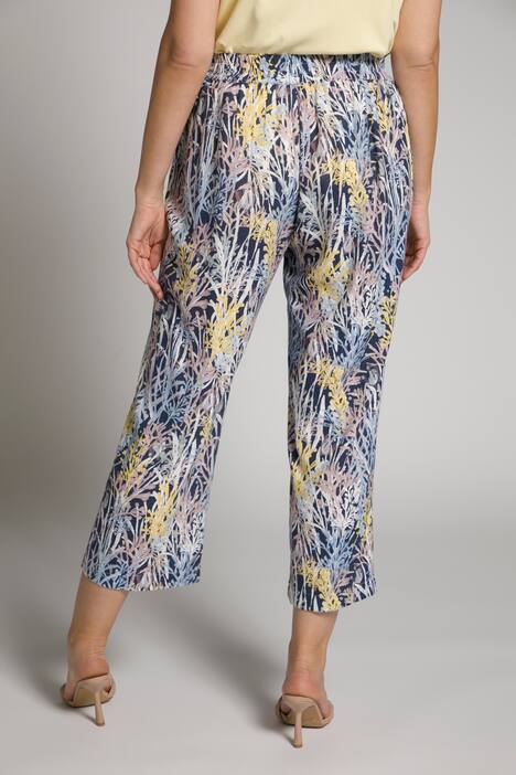 Culotte Mary, Gräser, weites Bein, Leinenmix