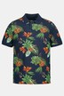 Poloshirt, Halbarm, floraler Print, Piqué