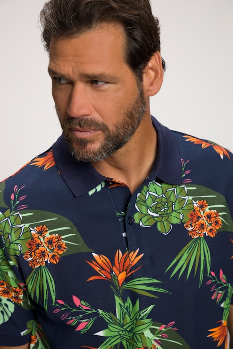 Poloshirt, Halbarm, floraler Print, Piqué | Poloshirts | Shirts