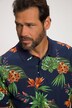 Poloshirt, Halbarm, floraler Print, Piqué